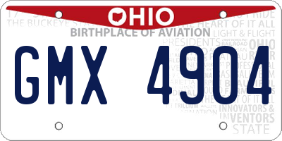 OH license plate GMX4904