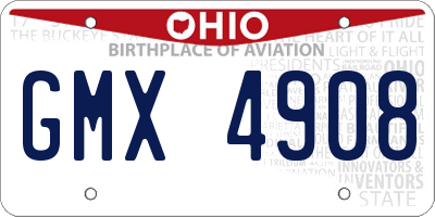 OH license plate GMX4908