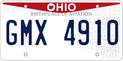 OH license plate GMX4910