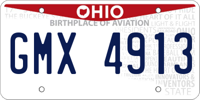 OH license plate GMX4913