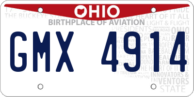 OH license plate GMX4914