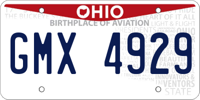 OH license plate GMX4929