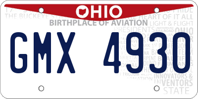 OH license plate GMX4930
