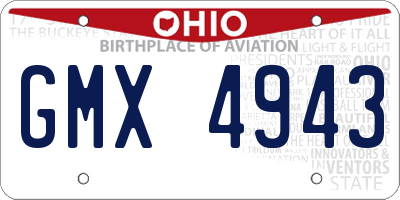 OH license plate GMX4943