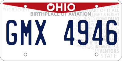 OH license plate GMX4946