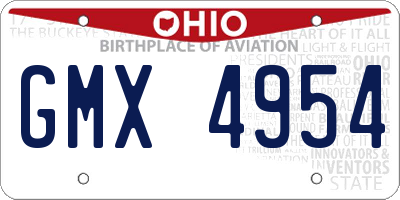 OH license plate GMX4954