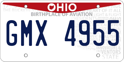 OH license plate GMX4955