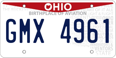 OH license plate GMX4961