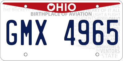 OH license plate GMX4965