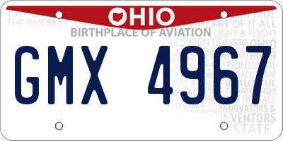 OH license plate GMX4967
