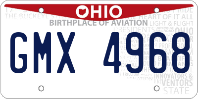 OH license plate GMX4968