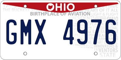 OH license plate GMX4976