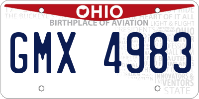 OH license plate GMX4983