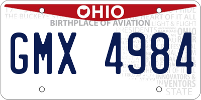OH license plate GMX4984