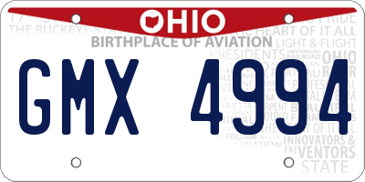 OH license plate GMX4994