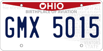 OH license plate GMX5015