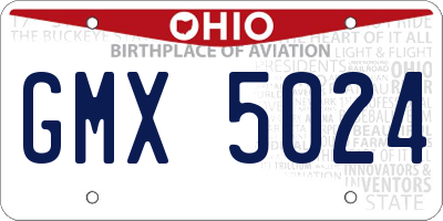 OH license plate GMX5024