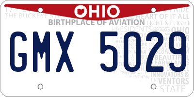 OH license plate GMX5029