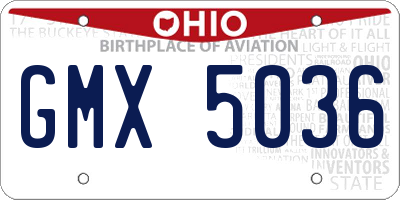 OH license plate GMX5036