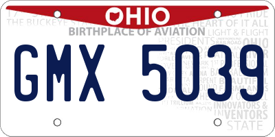 OH license plate GMX5039