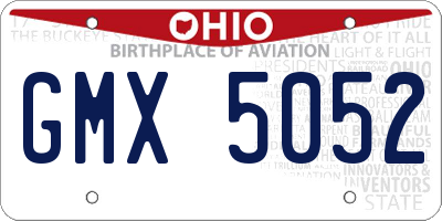 OH license plate GMX5052