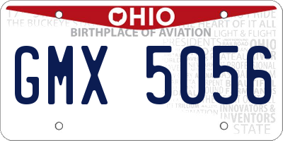 OH license plate GMX5056