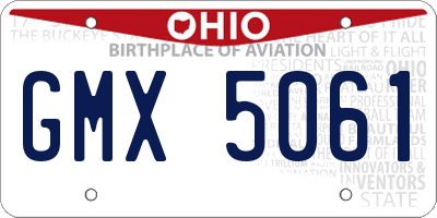 OH license plate GMX5061