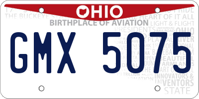 OH license plate GMX5075