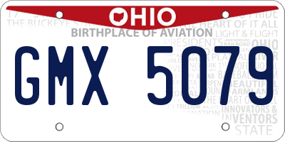 OH license plate GMX5079