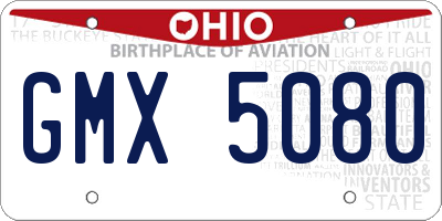 OH license plate GMX5080