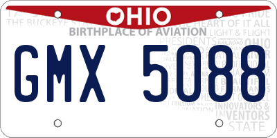 OH license plate GMX5088