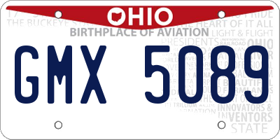 OH license plate GMX5089