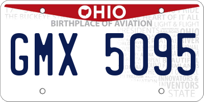 OH license plate GMX5095