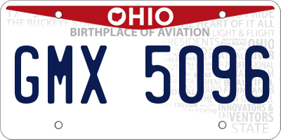 OH license plate GMX5096