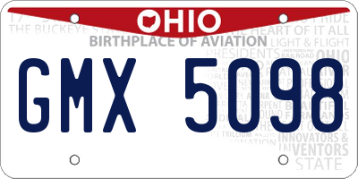 OH license plate GMX5098