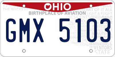 OH license plate GMX5103