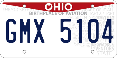 OH license plate GMX5104