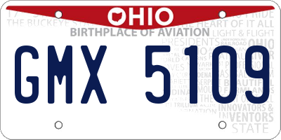 OH license plate GMX5109