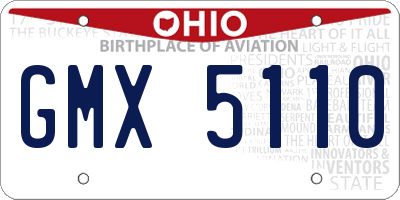 OH license plate GMX5110