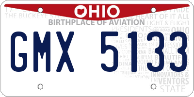 OH license plate GMX5133