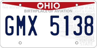 OH license plate GMX5138