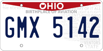 OH license plate GMX5142