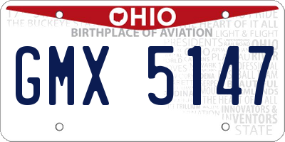 OH license plate GMX5147