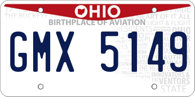 OH license plate GMX5149
