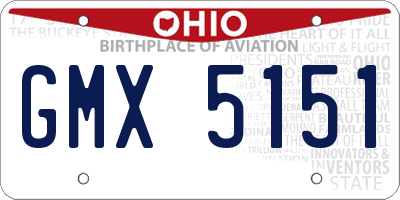 OH license plate GMX5151