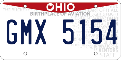 OH license plate GMX5154