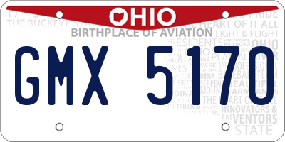 OH license plate GMX5170