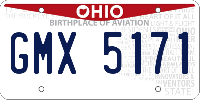 OH license plate GMX5171