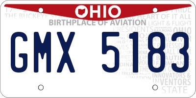 OH license plate GMX5183