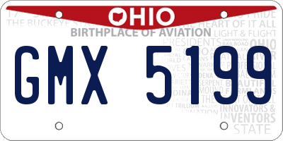 OH license plate GMX5199